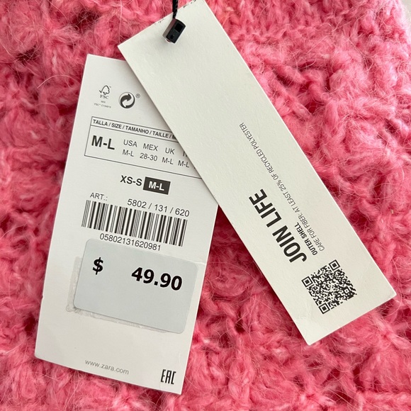never worn, tags on zara pink knit sweater💗 - Picture 2 of 5